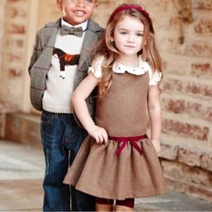 Janie & Jack Autumn Equestrian Tweed Dress Size 3